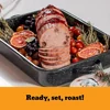Roast and vegetables in the rectangular pan