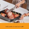 Serving a roast from the open pan