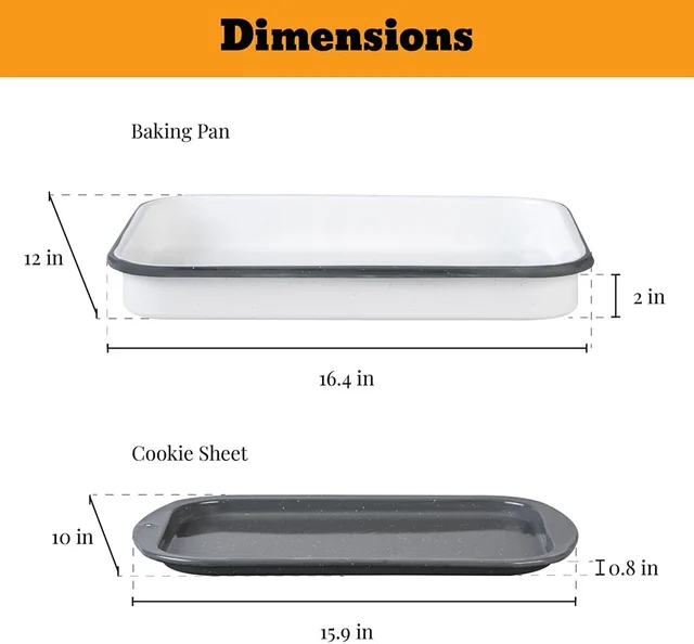 Baking pan and cookie sheet dimensions