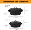 Three-quart and five-quart casserole dimensions