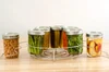 Jars resting in the canner rack