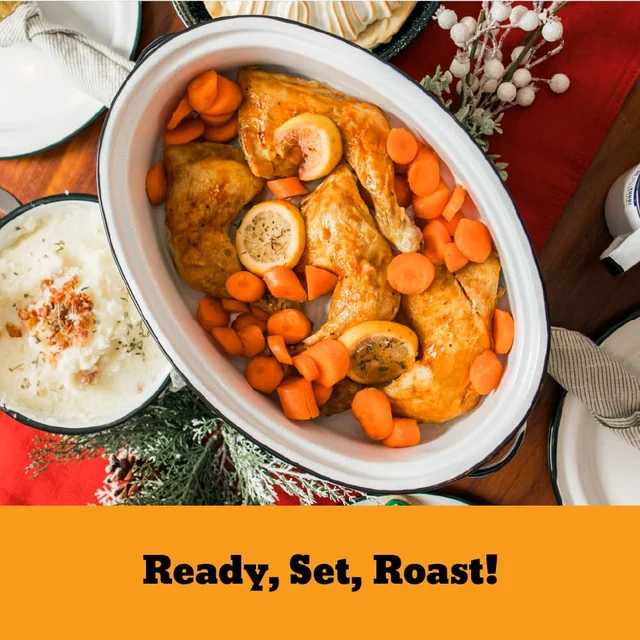 Chicken and vegetables in the white roaster