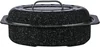 13-inch black oval roaster with lid